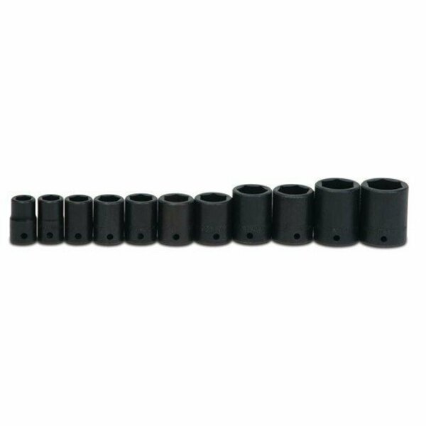 Williams Socket Set, 11 Pieces, 1/2 Inch Dr, Shallow, 1/2 Inch Size JHWWS-4-11RC